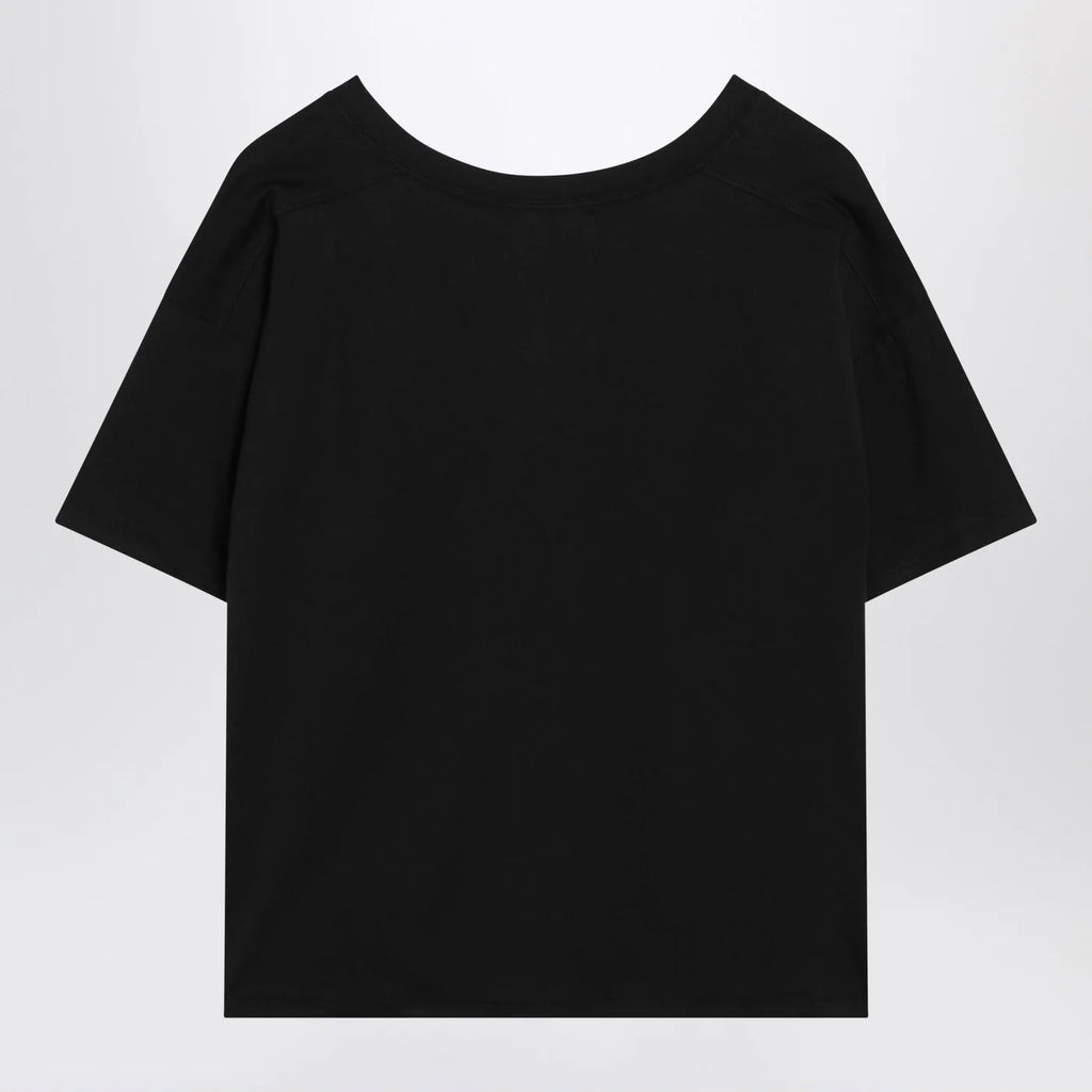 LouLou De Saison Black cotton V-neck T-shirt