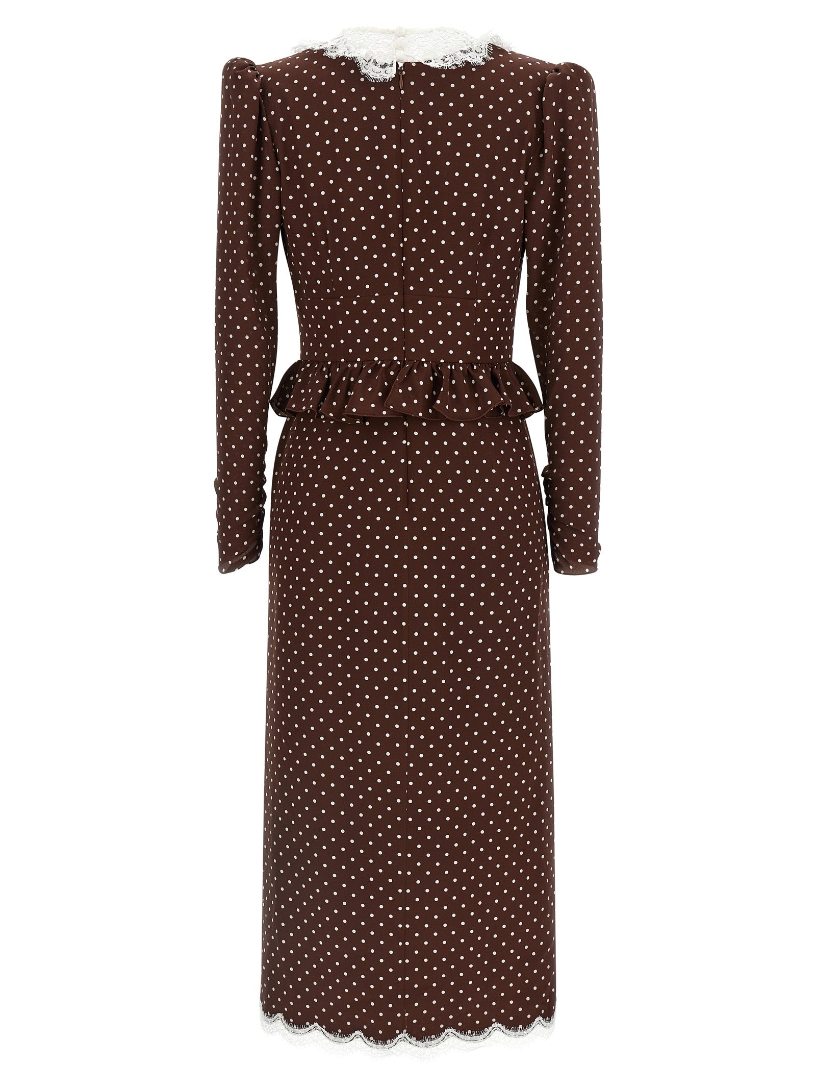 Alessandra Rich Polka Dot Midi Dress