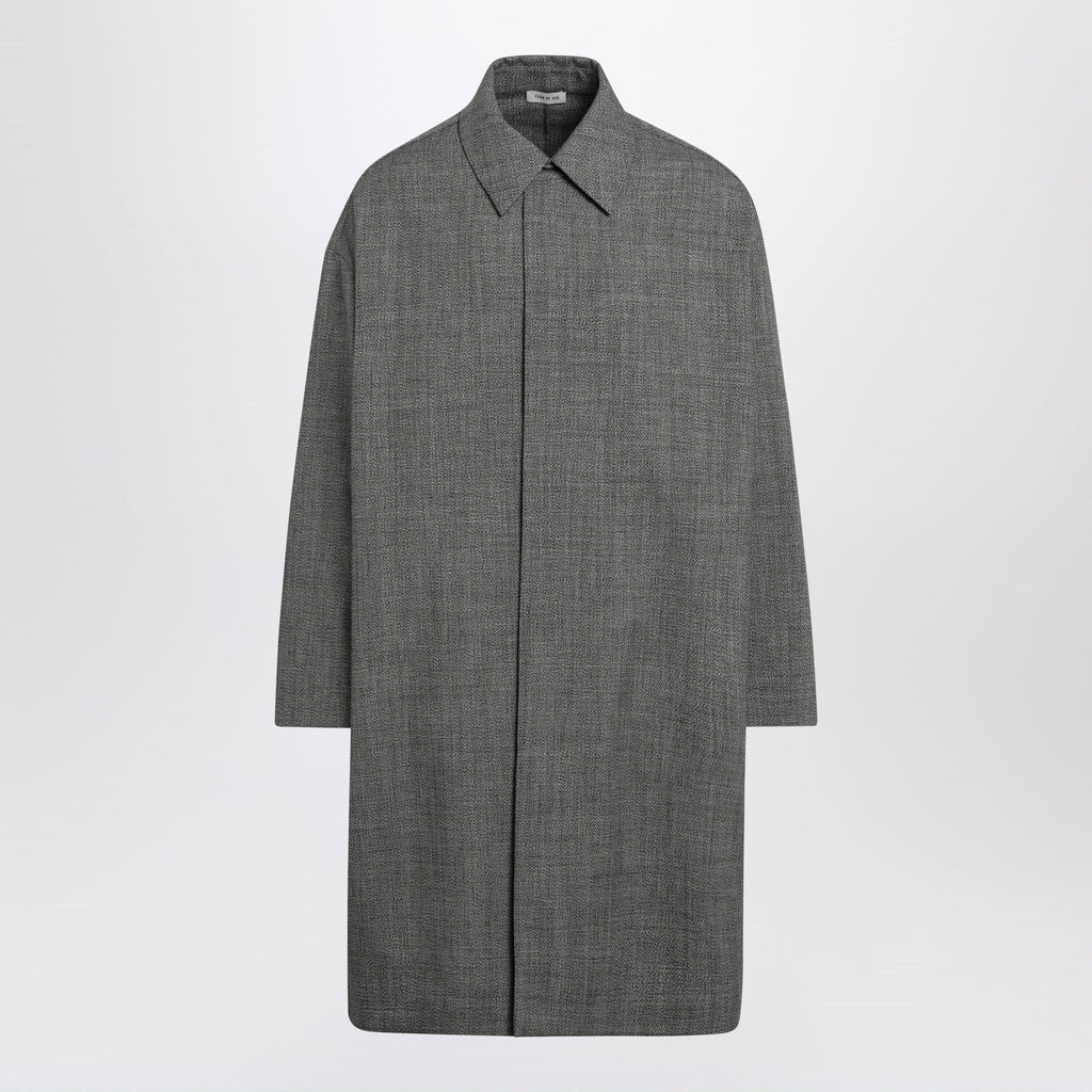 Fear of God Relaxed trench coat in mouliné wool