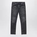 Balmain Grey washed slim biker jeans