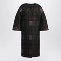 Max Mara Atelier Black cocoon coat in jacquard lamé