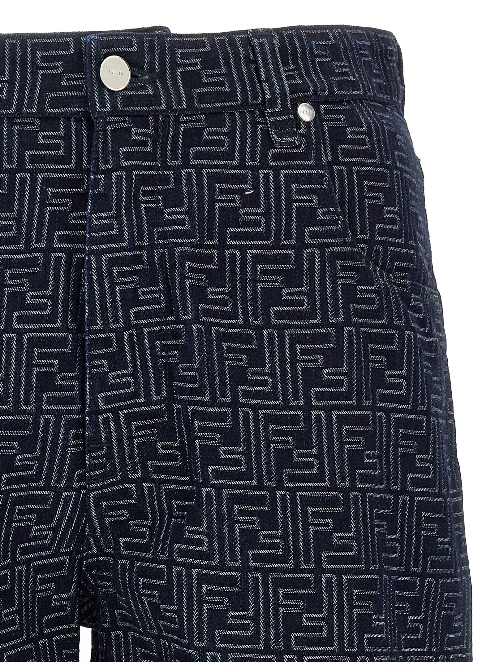 Fendi Bermuda Jeans Jacquard Ff