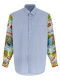 Comme Des Garcons Shirt Patterned Sleeve Shirt