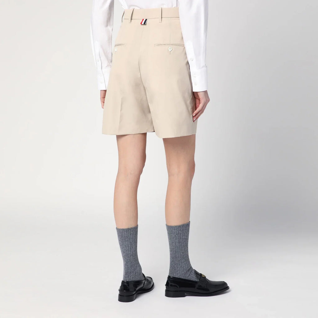 Thom Browne Khaki Bermuda shorts in cotton blend