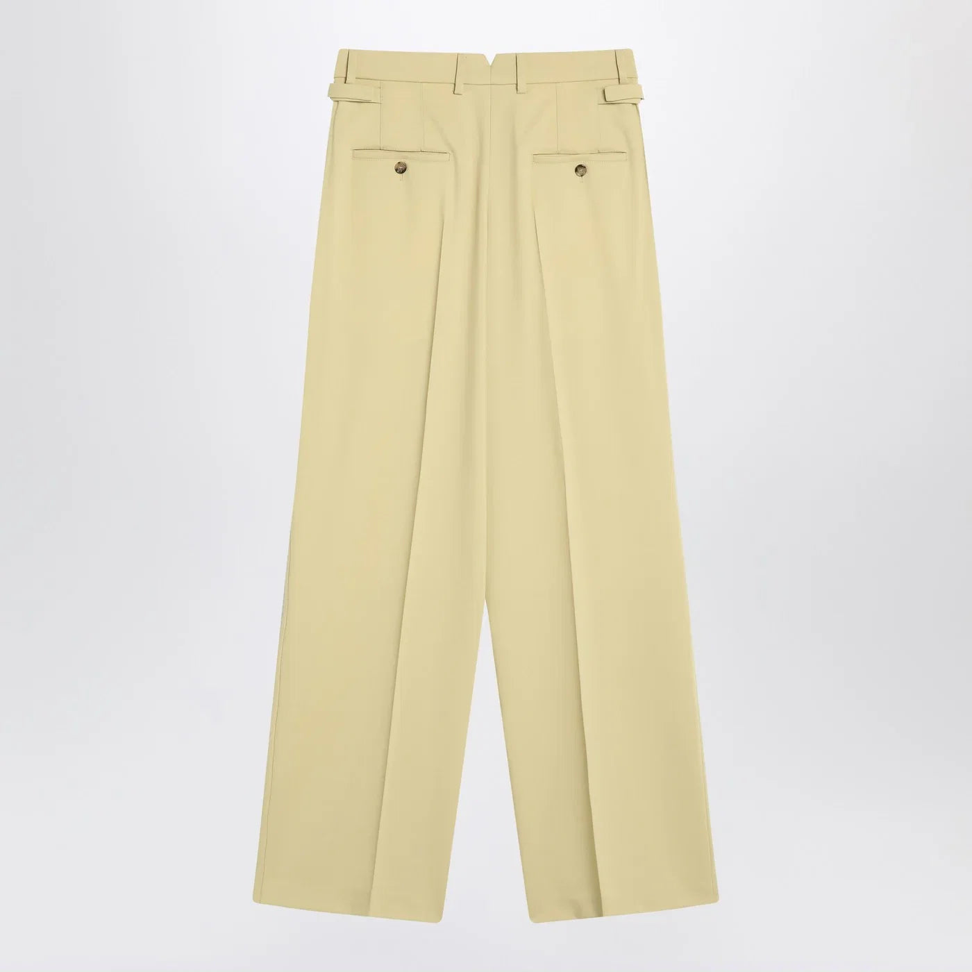 Ami Paris Wide lime-coloured wool trousers