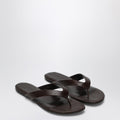 Le Monde Béryl Brown leather flip-flops