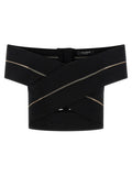 Balmain Off-the-shoulder Crop Top