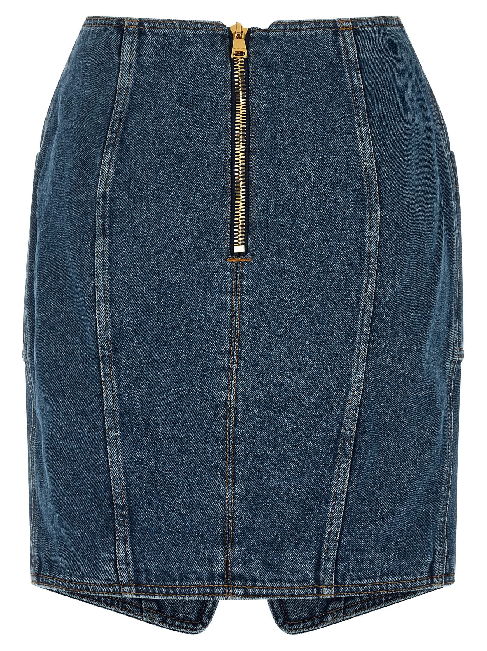 Balmain Belted Skirt