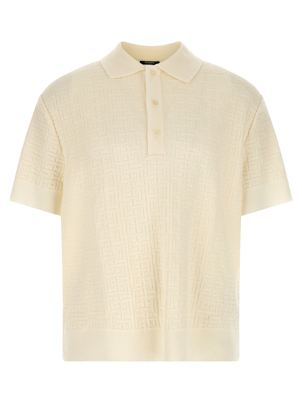 Balmain Monogram Jacquard Polo Shirt