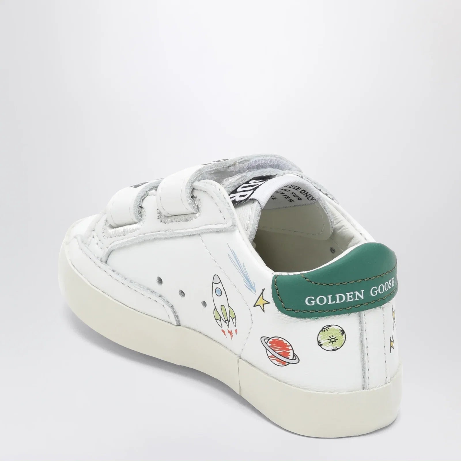 Golden Goose Old School sneakers in white leather with astronaut detail