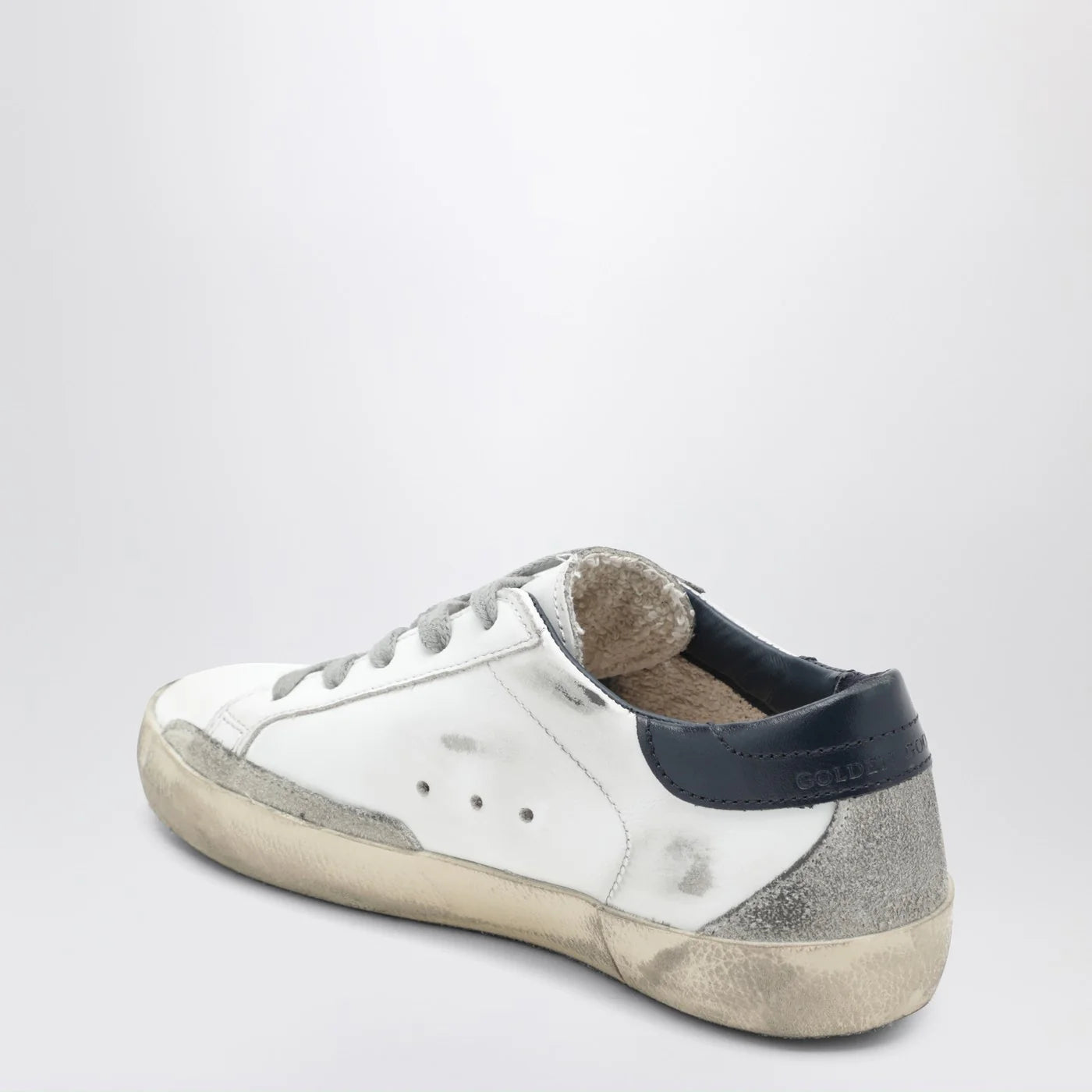 Golden Goose Super-star Sneakers in vintage white/navy blue