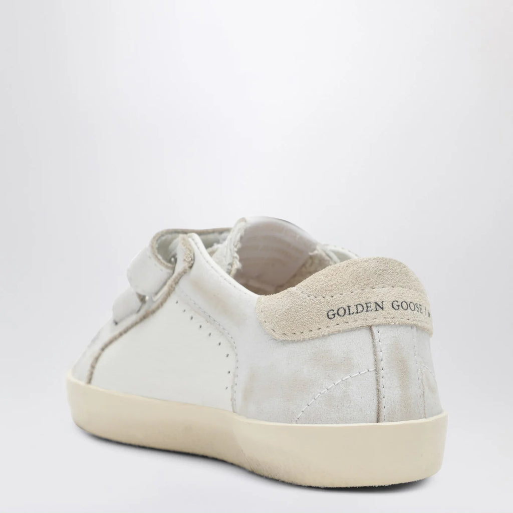 Golden Goose Old School Sneakers in white with leopard-print star