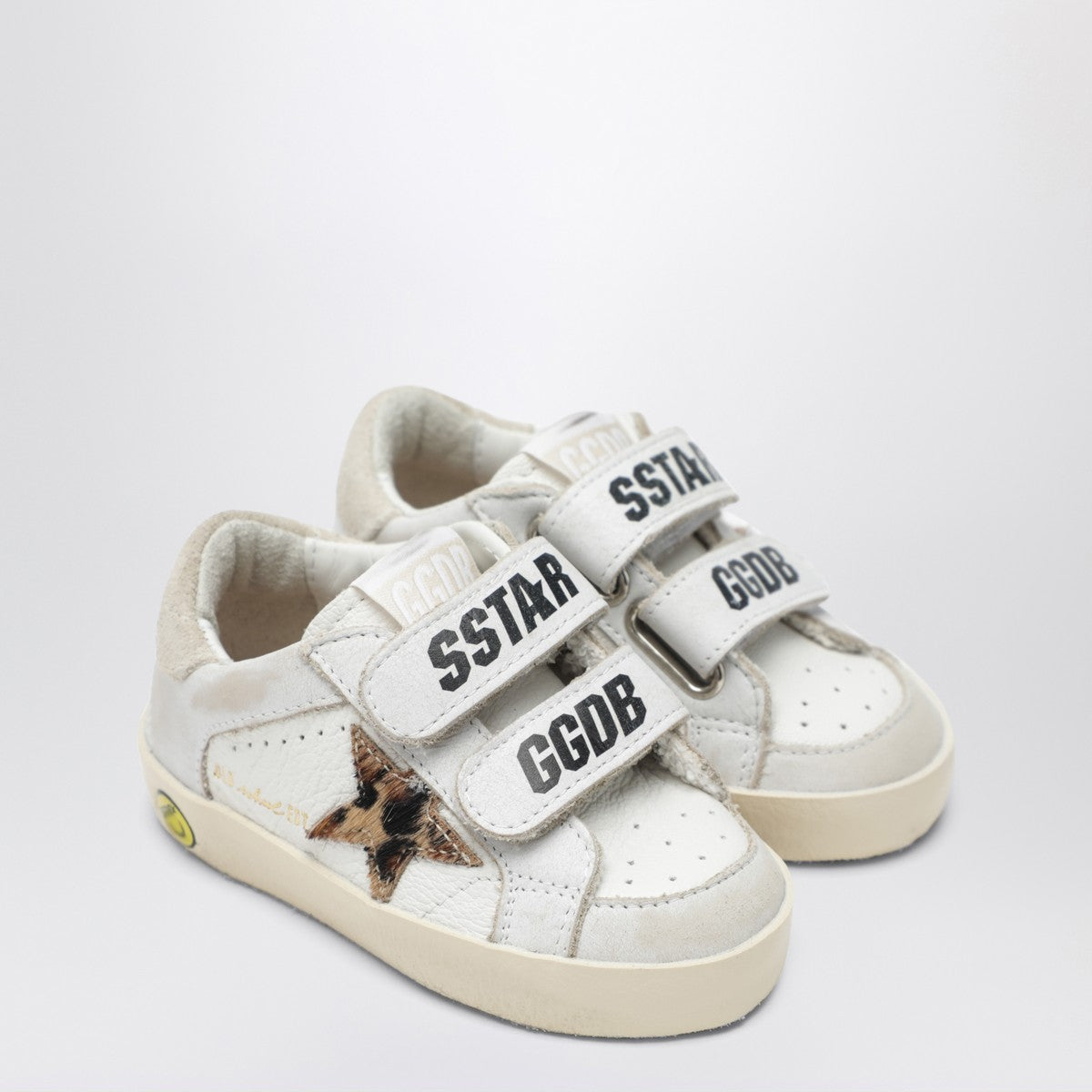 Golden Goose Old School sneakers in white with leopard-print star