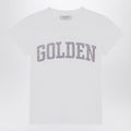 Golden Goose White T-shirt with Glitter Logo