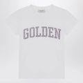 Golden Goose White T-shirt with Glitter Logo
