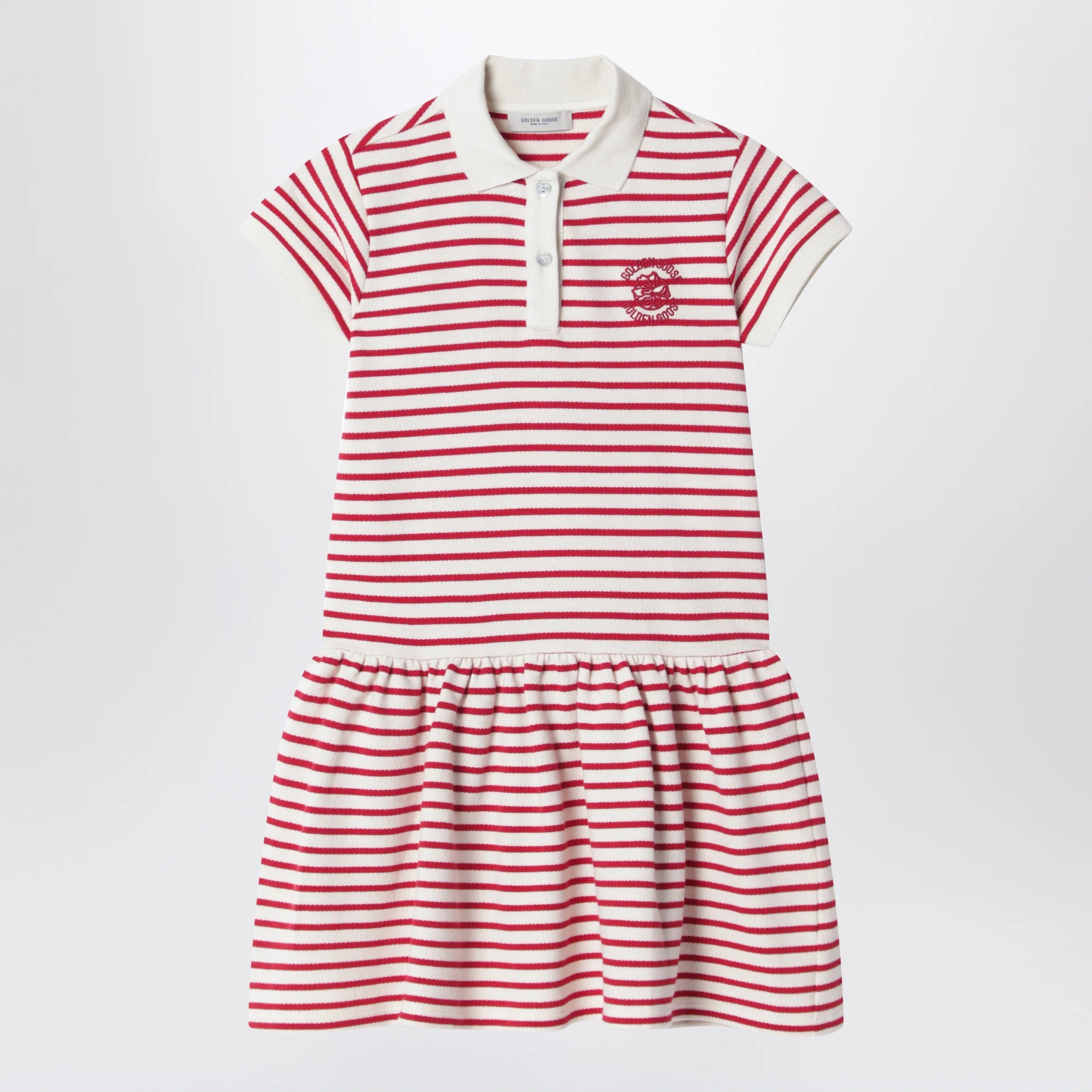 Golden Goose White/red striped polo dress