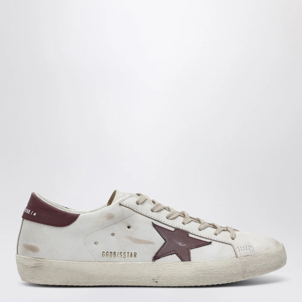 Golden Goose Super-star Sneakers white/burgundy vintage effect
