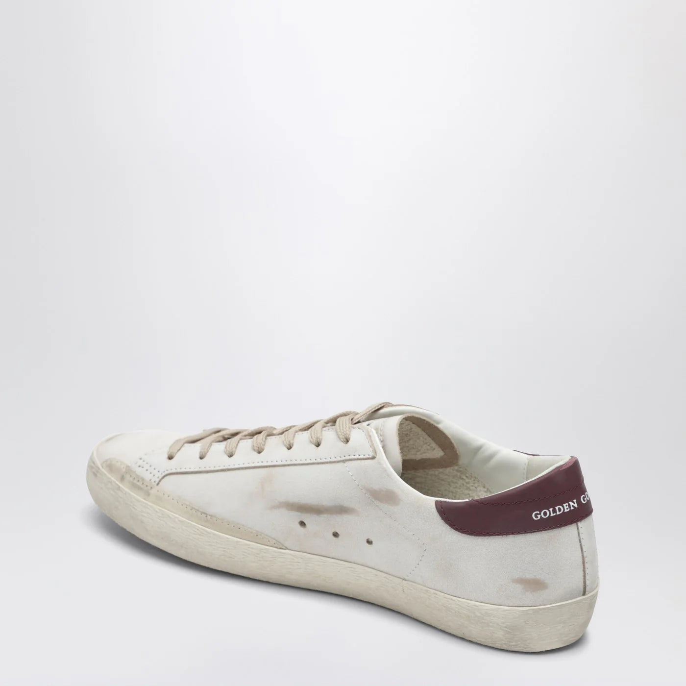 Golden Goose Super-star Sneakers white/burgundy vintage effect