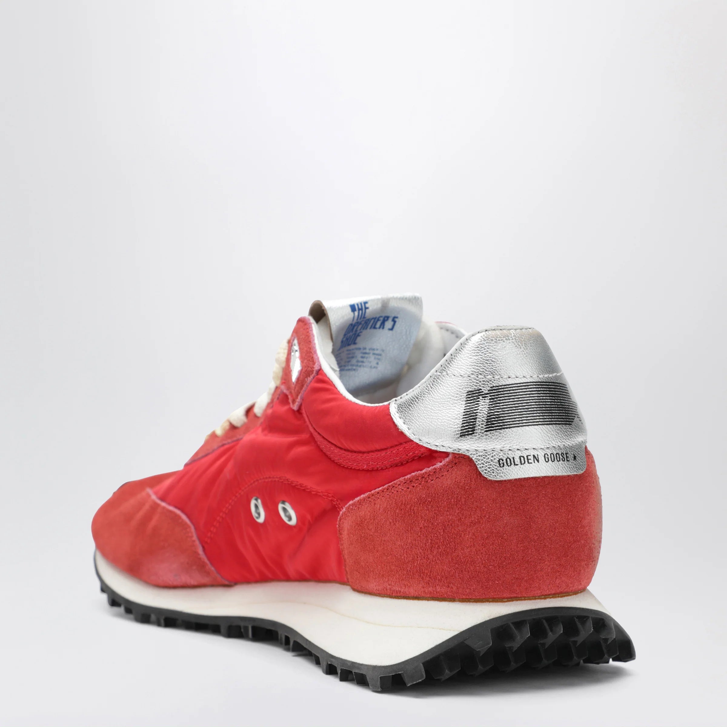 Golden Goose Red/silver Marathon sneakers in nylon and suede