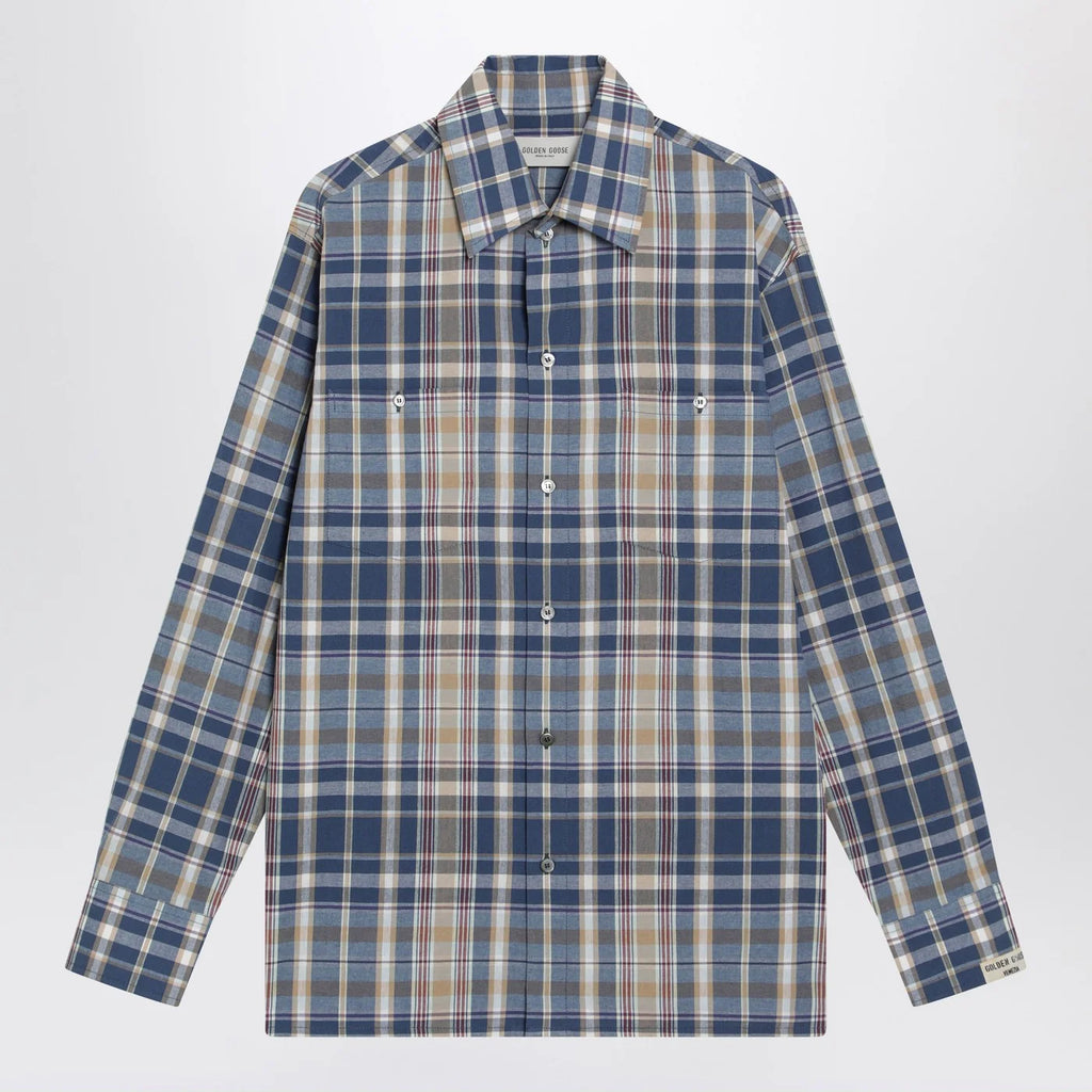 Golden Goose Indigo blue checked shirt
