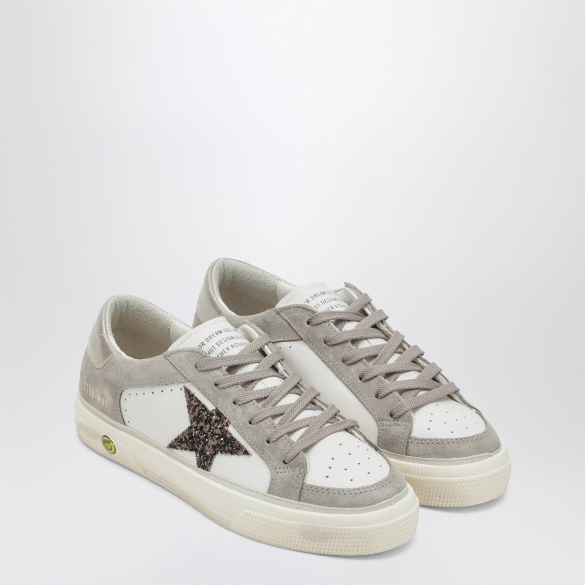Golden Goose White/taupe May sneakers with glitter star