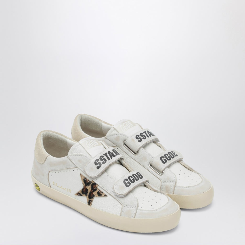Golden Goose Old School sneakers in white with leopard-print star