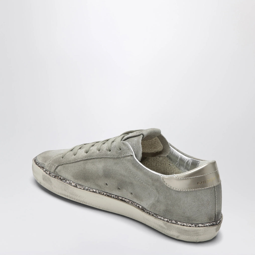 Golden Goose Super-Star taupe grey/glitter suede Sneakers