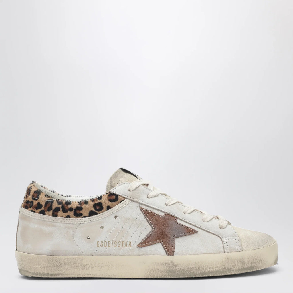 Golden Goose White and beige Super-Star sneakers with pony hair details