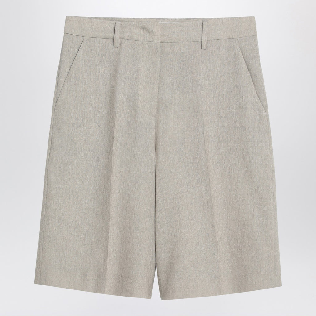 Golden Goose Beige mélange wool-blend bermuda