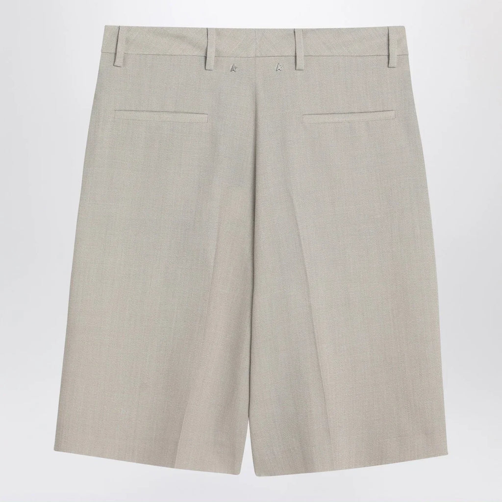 Golden Goose Beige mélange wool-blend bermuda