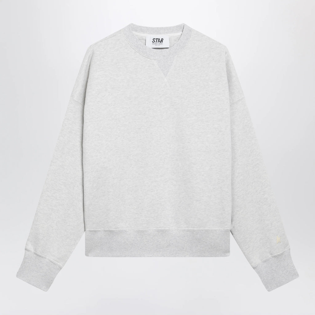 Golden Goose Women's Star cropped oversized cotton hoodie in grey