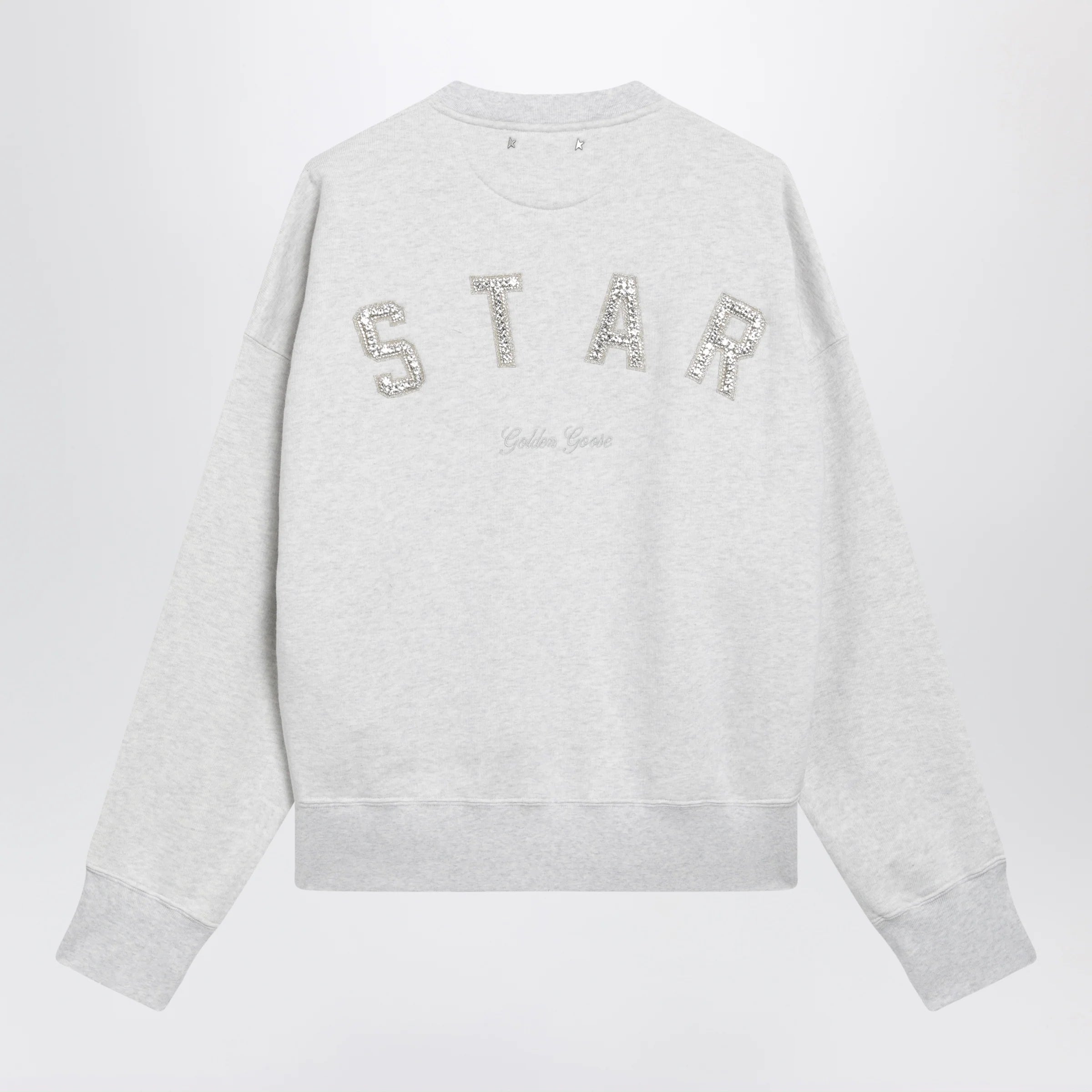 Golden Goose Women's Star cropped oversized cotton hoodie in grey