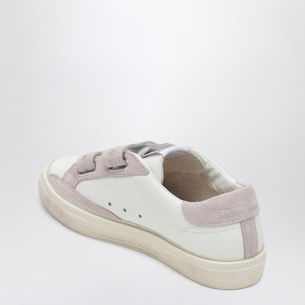 Golden Goose May School sneakers in white/pink
