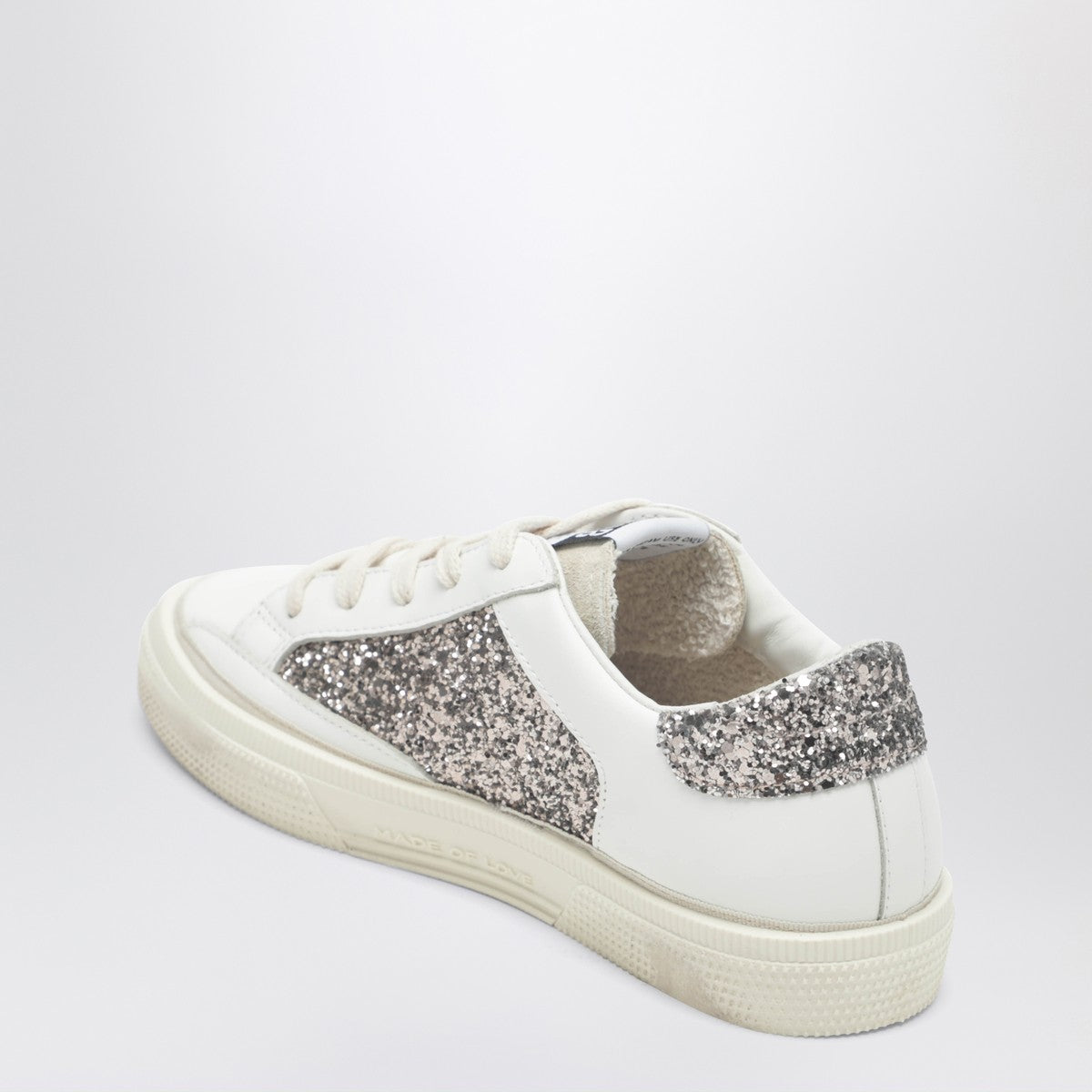 Golden Goose May sneakers in white leather and glitter