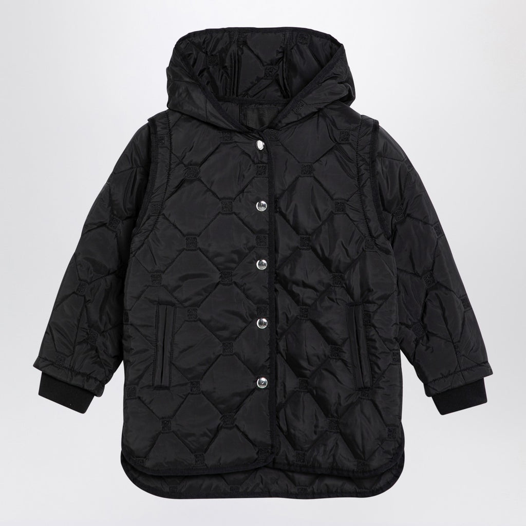 Givenchy Black quilted parka with removable sleeves