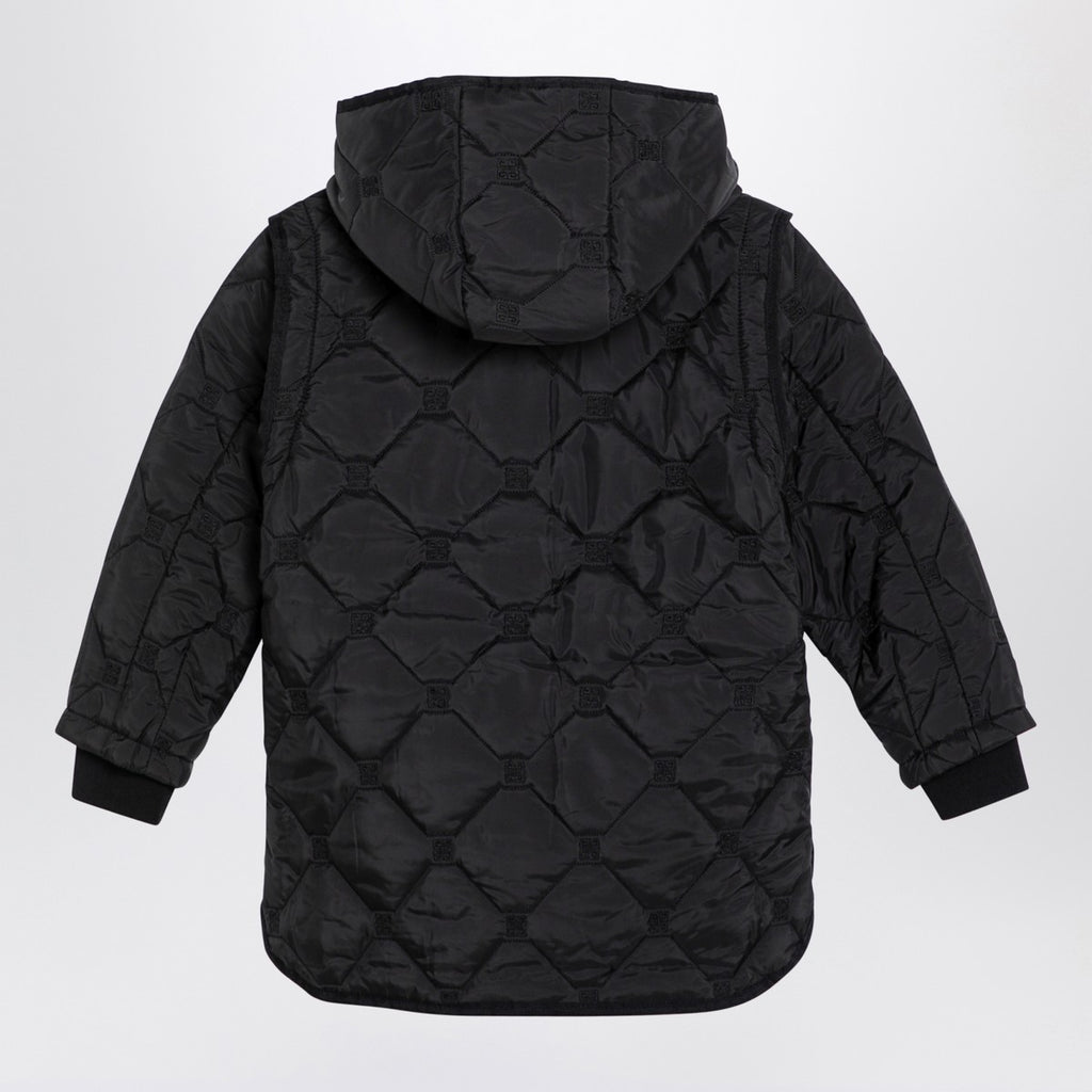 Givenchy Black quilted parka with removable sleeves