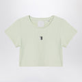 Givenchy Light green ribbed cropped T-shirt