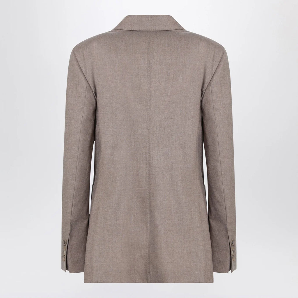 Max Mara Double-breasted cashmere jacket in dove color