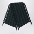 Destin British green check wool and cashmere shawl