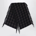 Destin Brown check wool and cashmere shawl