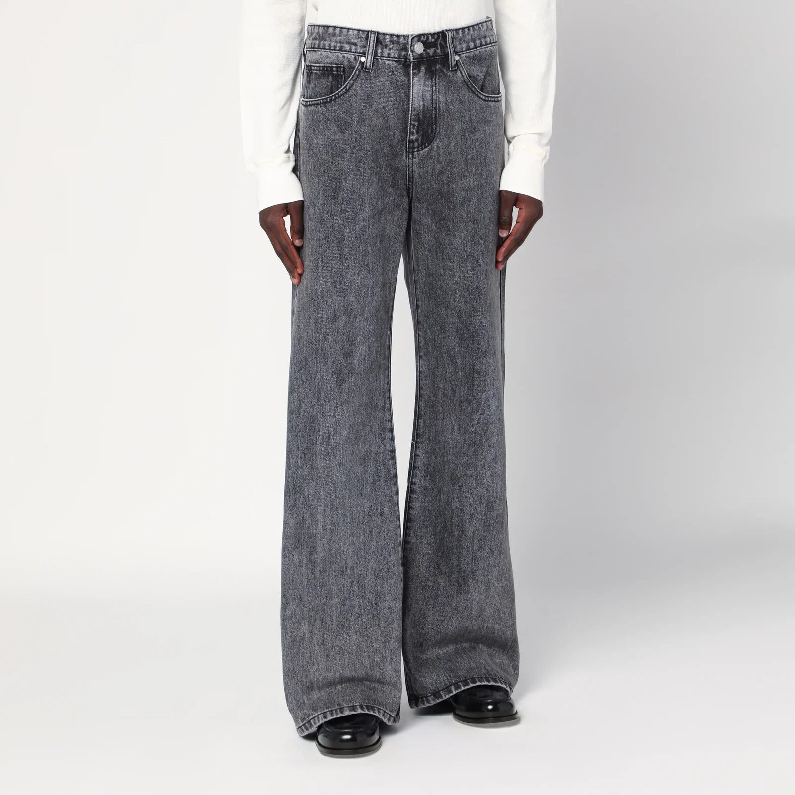 Basketcase Gallery Wide-leg jeans in Vintage Black denim