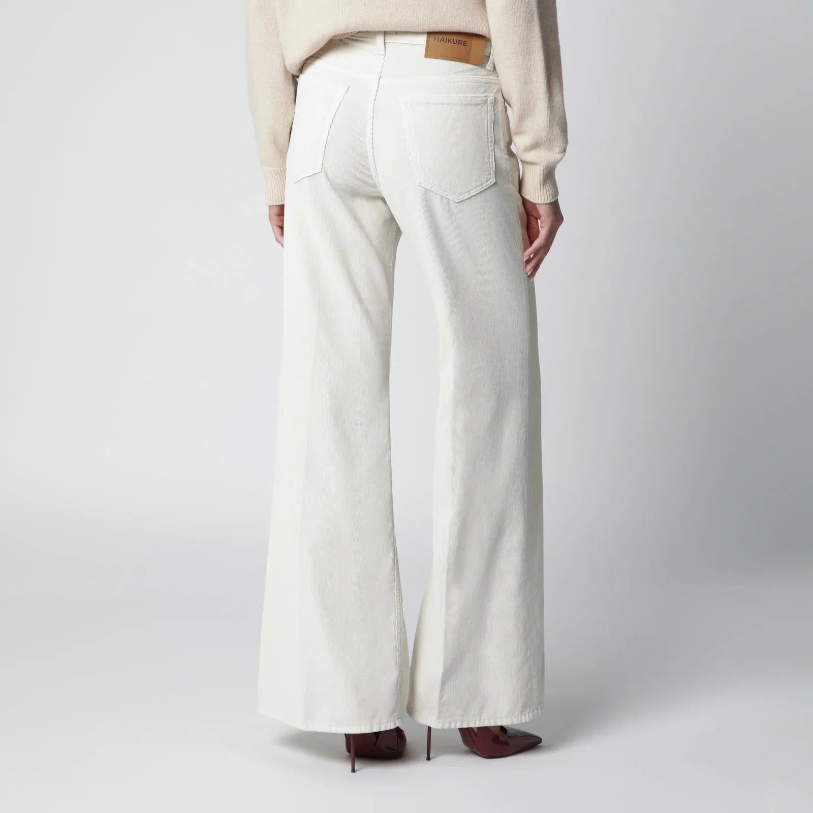 HAIKURE Velvet cotton trousers in snow