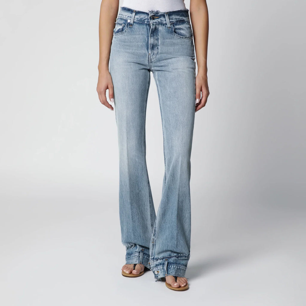 HAIKURE Flora high-waisted flared jeans in light blue denim