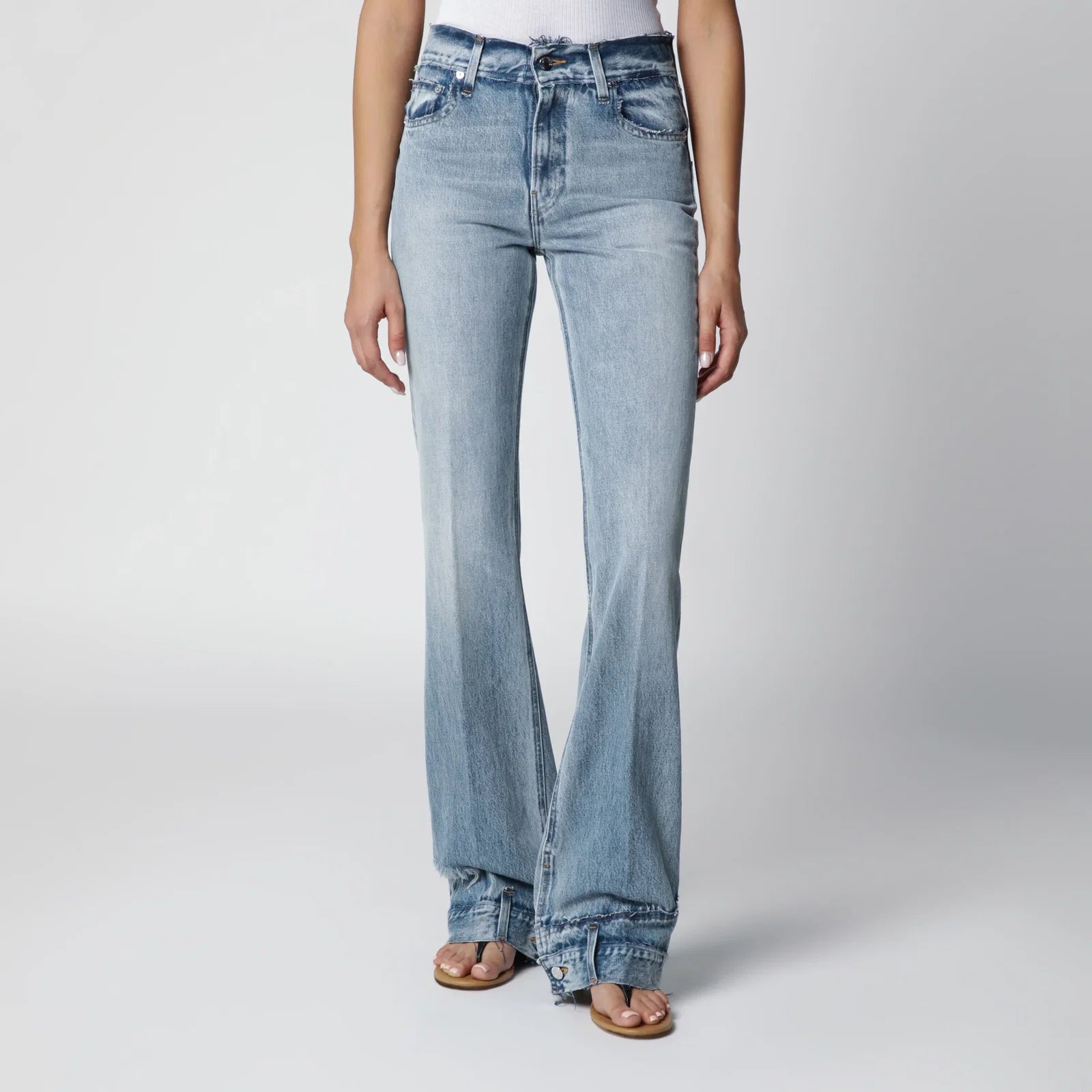 HAIKURE Flora high-waisted flared jeans in light blue denim