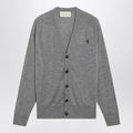 Ami Paris Grey Ami De Coeur cardigan in wool