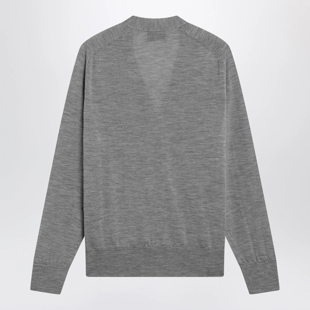 Ami Paris Grey Ami De Coeur cardigan in wool