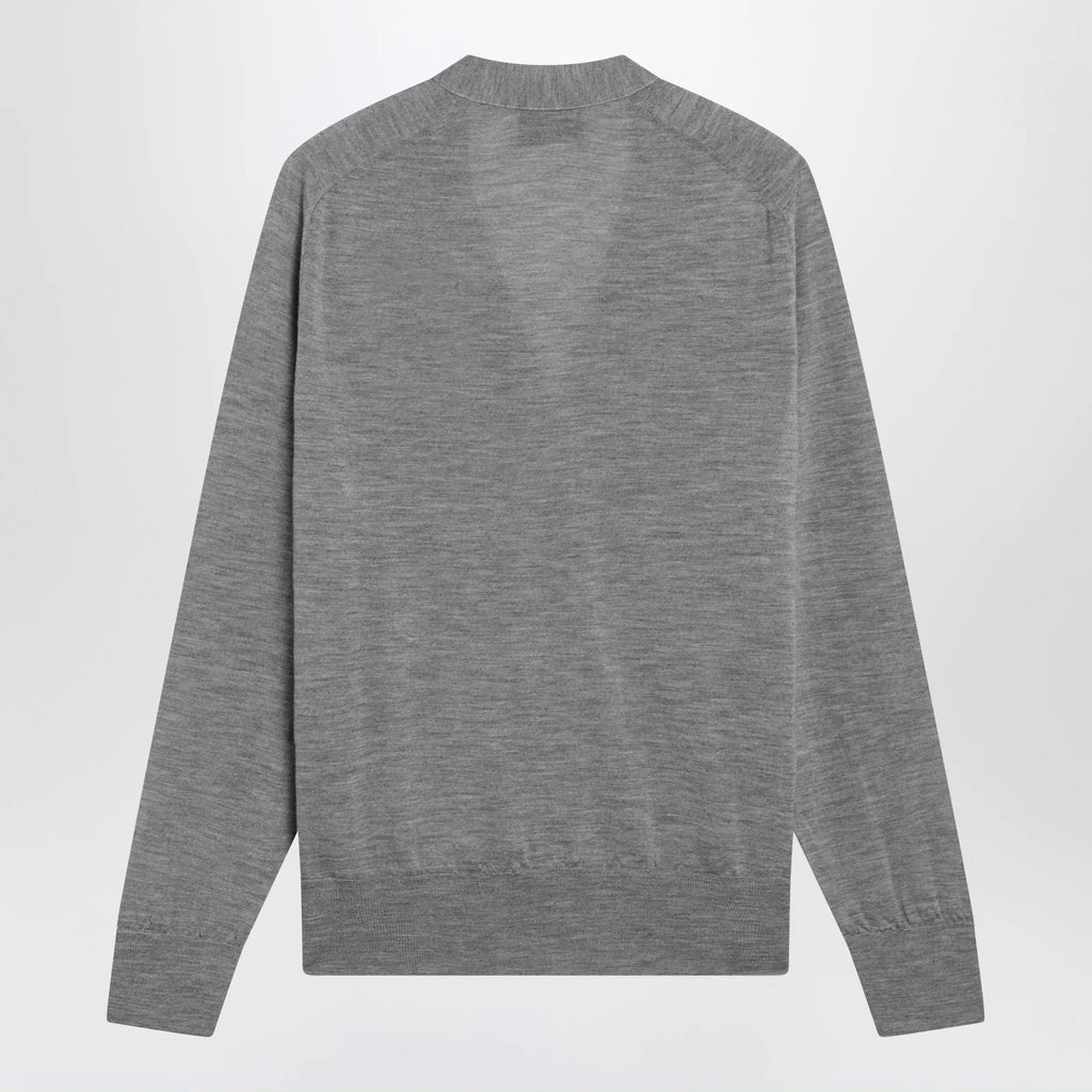 Ami Paris Grey Ami De Coeur cardigan in wool