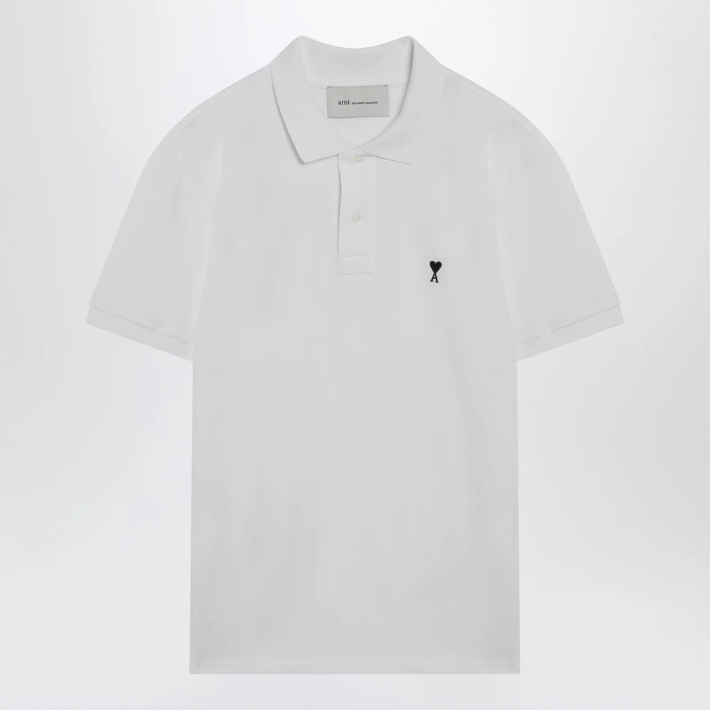 Ami Paris White Ami De Coeur polo shirt