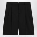 Ami Paris Black pleated bermuda shorts in cotton