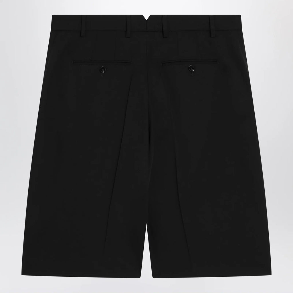 Ami Paris Black pleated bermuda shorts in cotton